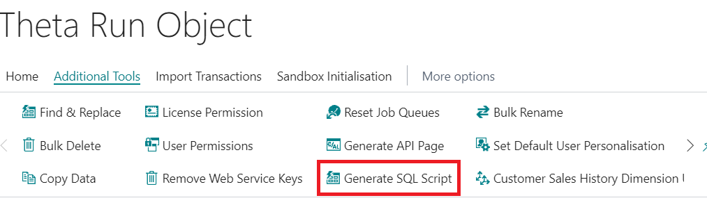 Generate SQL Script Action